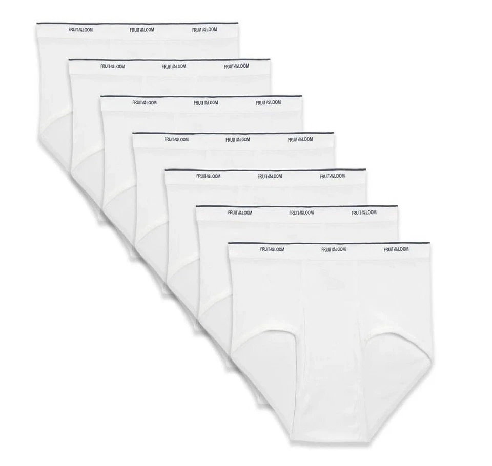 Fruit of the Loom Men's Tag Free  Cotton White Briefs, Sizes S-3XL, 7 Pack - Image 1 of 1