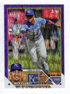 2023 Topps Update Purple Sparkle #US151 Nicky Lopez #/799 Kansas City Royals - Image 1 of 2