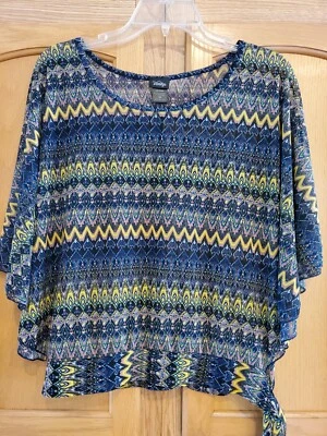 Blusa Top Camisa VANITY Para Mujer Manga Corta Elastizada Transparente Corbata Cintura Talla M Foto 1 de 4