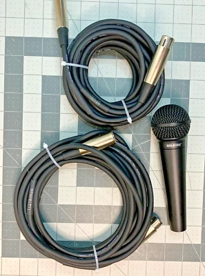 Lot 3 pc ~ Digital Reference Vocal Microphone DRV100 +2x Shielded Cables 20' XLR - Image 1 of 4