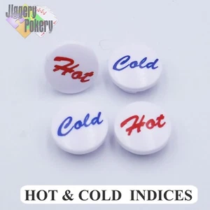 Índices de grifo rojo caliente y azul frío 2 pares de insertos de baño tops push-in de baño - Imagen 1 de 8