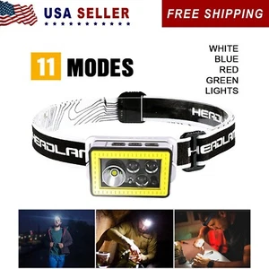 Headlamp Flashlight,Lumen Ultra-Light Bright LED Rechargeable Headlight,11 Modes - Picture 1 of 5