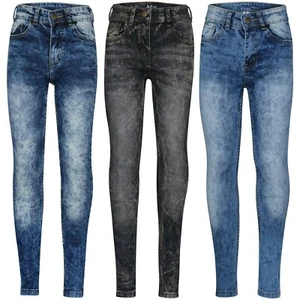 Kids Girls Stretchy Jeans Denim Tie Dye Fashion Skinny Biker Fit Pants - Picture 1 of 17