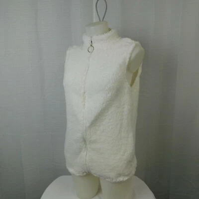 Colete de Lã Bobbie Brooks Sherpa Zíper Completo - Branco, Pequeno #9002 - Imagem 1 de 4