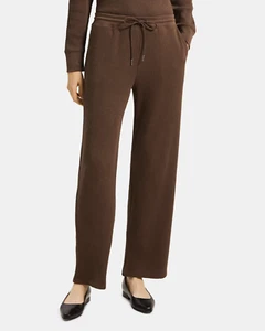 Theory Women's Size Large - Dark Brown Waffle Knit Cotton Drawstring Sweatpant - Picture 1 of 10