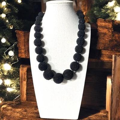 J. Collar CREW Tono Dorado Negro Sead Bead Bobble Distintivo JC283 Foto 1 de 4