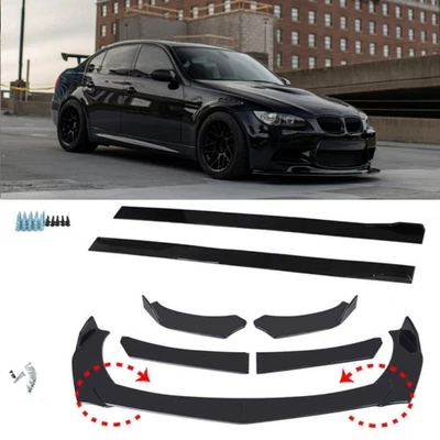 For BMW 740i 750i 760 Front Bumper Lip Kit Splitter + 78.7" Side Skirt Foto 1 de 4