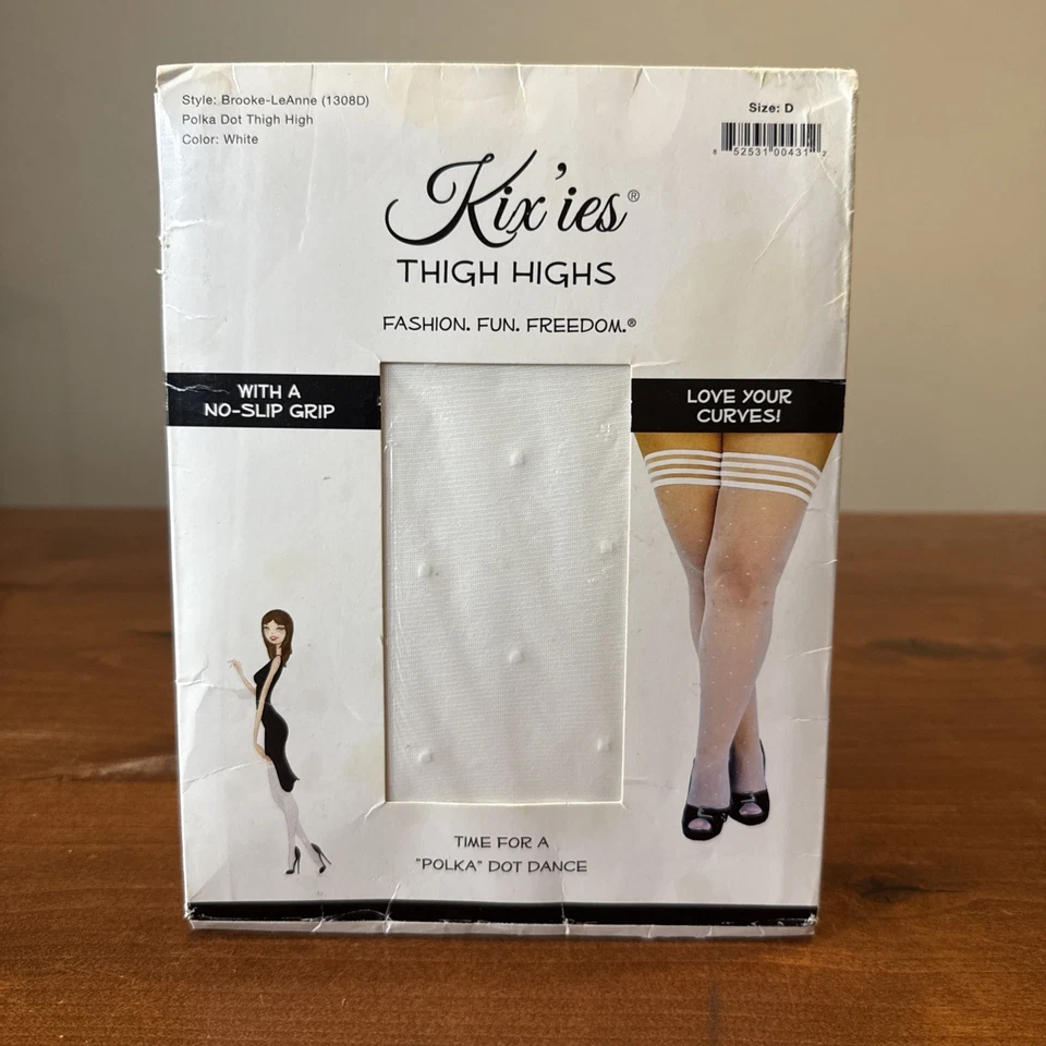 ❣️KIX'IES❣️Brooke Boda Blanco Fiesta Muslos Hasta Lunares Talla Grande D Foto 1 de 3