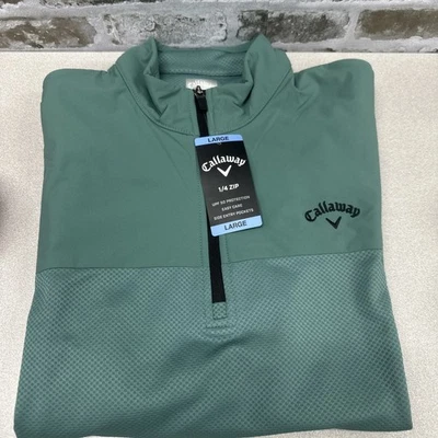 Nuevo con etiquetas Pullover Para Hombres Callaway Sagebrush Verde 1/4 Cremallera Opti-therm UPF50 NUEVO Foto 1 de 4