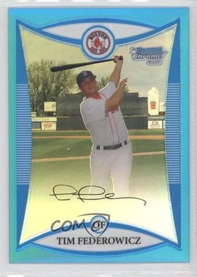 2008 Bowman Draft Prospects Chrome Blue Refractor /99 Tim Federowicz #BDPP35 - Image 1 of 2