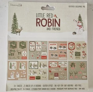 Dovecraft Little Red Robin & Friends Card Toppers | Embellishments Decoupage Pad - Picture 1 of 5
