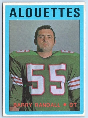 BARRY RANDALL 1972 O-PEE-CHEE CFL FOOTBALL #23 VGEX+           74680 - Image 1 of 2