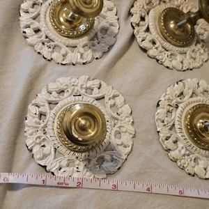 4 Vintage Allison drawer door pull knob backing plates made in Japan Brass Knobs - Picture 1 of 7