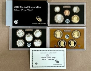 2012 U.S. MINT SILVER PROOF SET WITH BOX AND COA - Picture 1 of 1