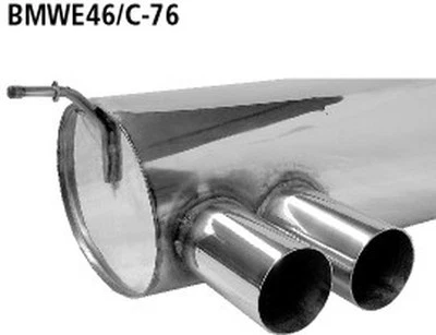 Bastuck Acciaio Sistema di scarico sportivo da Kat BMW 3er E46 Compact 325i 2x76 - Immagine 1 di 3