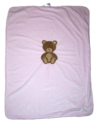 Baby Starters 2009 Oso de Peluche Rosa Marrón Apliques 3D Manta Seguridad 30x40" Foto 1 de 2