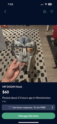 MF DOOM 金属面膜 — 第 1/2 张图片