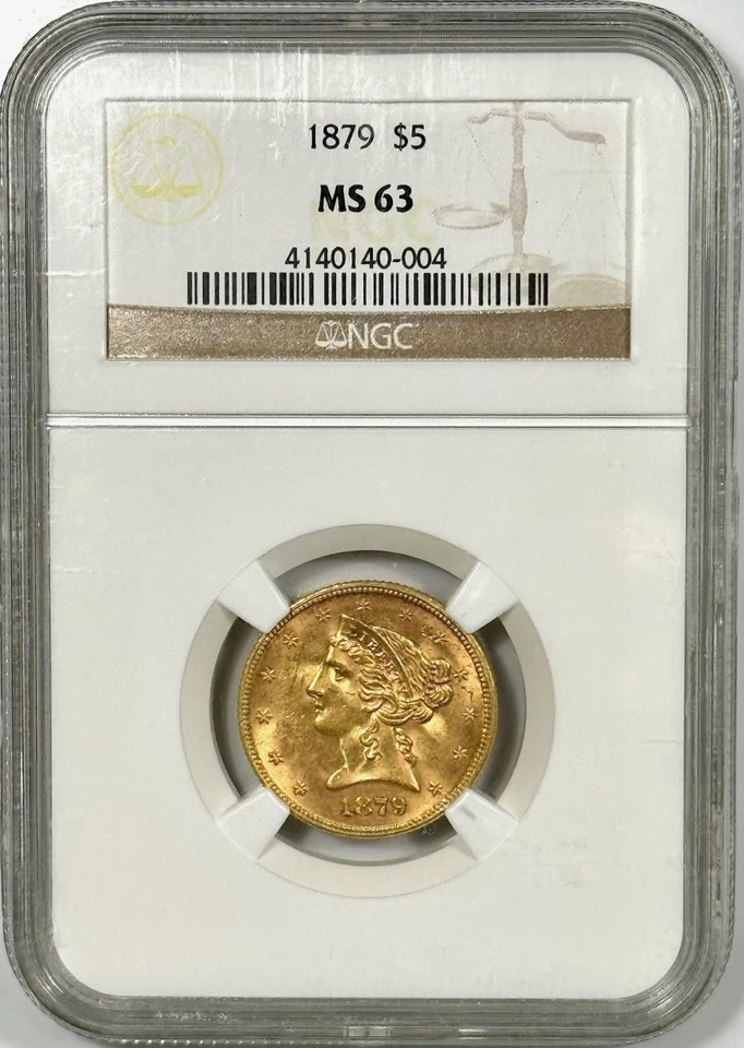 1879 $5 GOLD LIBERTY HEAD NGC MS63 - Image 1 of 4