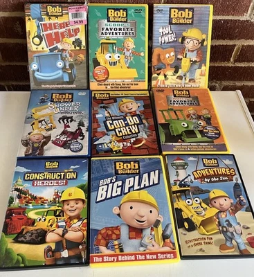 Bob the Builder 9 DVD Lot Tool Time, Can Do Crew, Here To Help, Snowed Under Foto 1 de 4