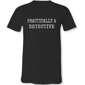 SALE Sassy Frass Practically a Detective Canvas T-Shirt - Picture 1 of 2
