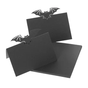 50Pcs Black Bat Table Cards Blank Place Cards for Parties Weddings - Picture 1 of 11