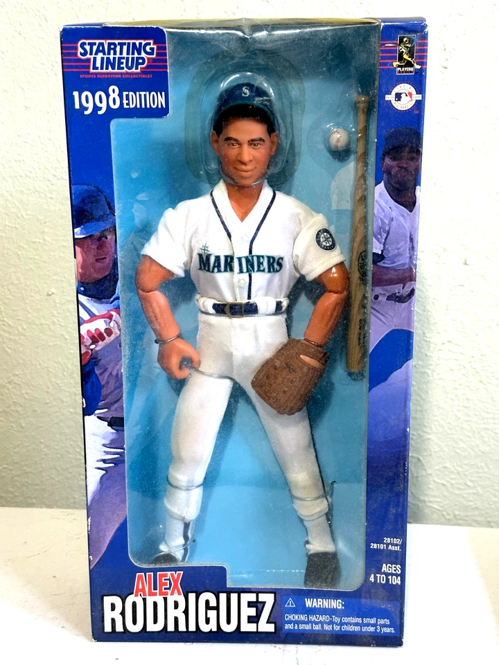 1998 KENNER STARTING LINEUP ALEX RODRIGUEZ 12" SPORTS ACTION FIGURE WITH BAT - Image 1 of 4