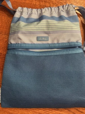 Mochila Vera Bradley Aligerada Mochila Azul Rayas Poliéster. Bolsillo de malla Foto 1 de 4