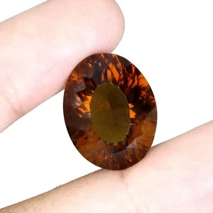 Cuarzo coñac superior natural sin calefacción corte cóncavo ovalado 11,20 quilates 16,5 x 13 mm mm piedras preciosas - Imagen 1 de 14
