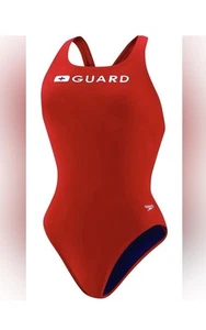 Speedo Women’s Guard Flyback One Piece  Red Swimsuit - Picture 1 of 5