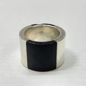 Anillo GUCCI Dos Tonos Talla 17 Sv925 Cuerpo Plata Solo Hecho en Italia Para Hombre 01W-4182 - Imagen 1 de 9