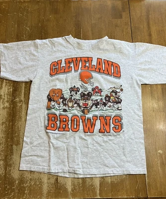 复古 Cleveland Browns 男式 T 恤 Looney Tunes 足球 NFL AN56322 — 第 1/2 张图片