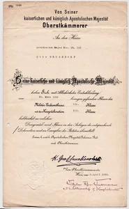 WK1 Österreichisch-Ungarisches Militärverdienstkreuz Urkunde an preußischen Major 1916 - Bild 1 von 1