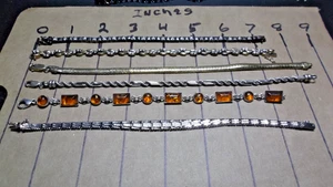 6 Sterling Silver Tennis Bracelets 925 All Different styles - Picture 1 of 5