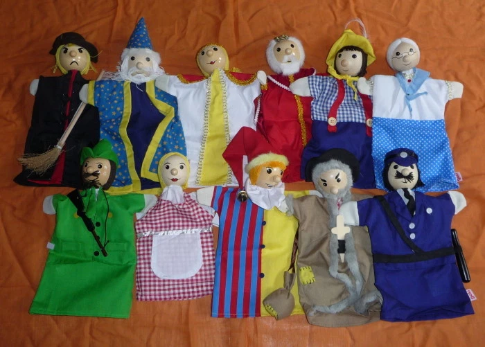 Handpuppe,Holzkopf, Kasper, Seppel, Zauberer,Krokodil, Hexe usw. wählbar (Goki) - Bild 1 von 1