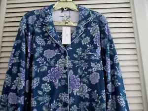 KAREN NEUBURGER 2PC PAJAMA SET LARGE COTTON BLEND JERSEY KNIT FLORAL NEW - Picture 1 of 12