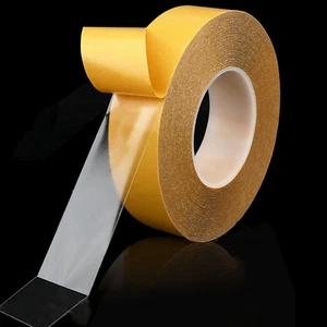 Super Thin Double Sided Adhesive Tape 1Inch x 66Feet Transparent Sticky Tape for - Picture 1 of 6