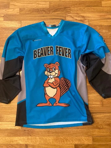 Beaver Fever (Oregon State Bemidji?) Graphic Hockey Jersey Easton Adult Medium Cover