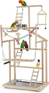 Pet Parrot Playstand Parrots Bird Playground Bird Play Stand Wood Perch Gym Play - Picture 1 of 6