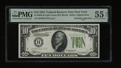 DBR 1934 $10 LGS FRN New York Fr. 2004-Blgs PMG 55 EPQ Serial B16054476A - Image 1 of 2