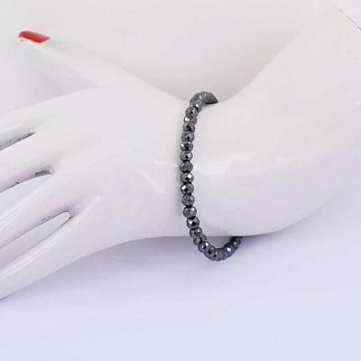 5mm, Certified Black Diamond Bracelet-Great Luster- Earth mined ! VIDEO - Image 1 of 4