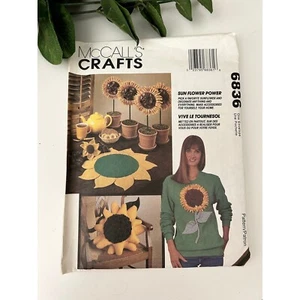 McCall's Crafts 6836 UNCUT Sewing Pattern - Sunflower Home Decor Headband Pillow - Picture 1 of 3