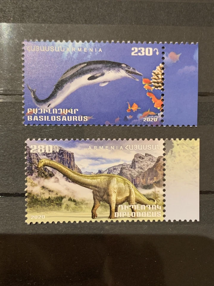 Sello de Armenia 2020 MNH animales prehistóricos dinosaurios mamíferos marinos Foto 1 de 1