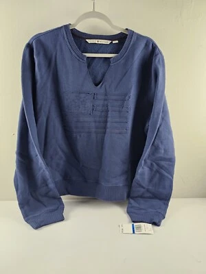 Tommy Hilfiger 2002 Ladies Women's Waist Length Sweatshirt V Neck Size XL Blue - Image 1 of 4