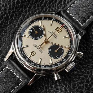Seagull Sugess ST1901 Panda 38mm Champagne Chronograph Sapphire Display 1963 - Picture 1 of 8