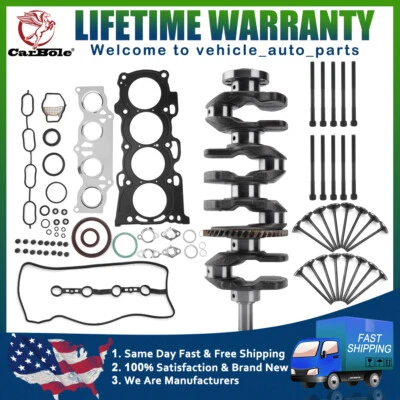 Juego de pernos de junta de cabeza MLS + cigüeñal del motor para Toyota Matrix Scion 2AZFE 2,4 L Foto 1 de 4