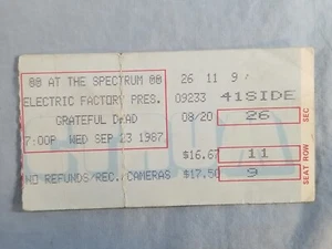 September 9-23-87 1987 GRATEFUL DEAD Ticket Stub Spectrum Philadelphia Pa - Picture 1 of 2
