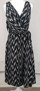 Ann Taylor sz 4 Faux Wrap Dress multi color ties lined 0365 - Picture 1 of 4