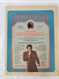 Selten 1974 Ann Arbor Sun Blues and Jazz Festival großes Programm historischer Artikel!! - Bild 1 von 9