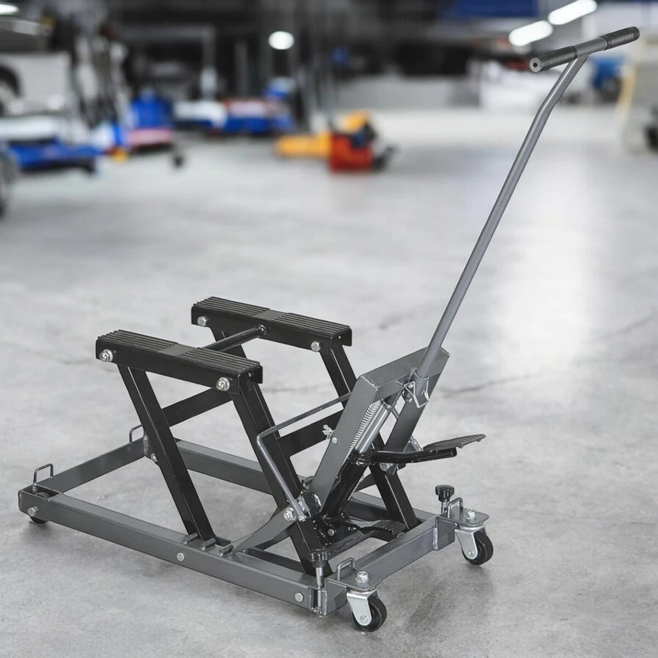 Motorcycle ATV Jack Lift Stand Hydraulic Quad Dirt Street Bike Hoist 1500 Lbs Foto 1 de 4