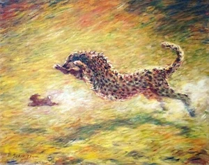 Cheetah painting, wildlife painting, African wildlife, animal painting, original - Picture 1 of 7